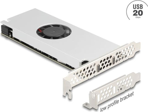 Delock PCI Express x16 Karte zu 2x USB 20 Gbps Type-C Dual Channel mit Lfter und (90805)
