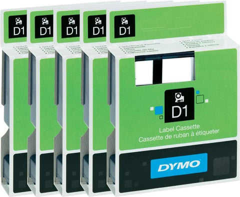 DYMO Schriftband 5er Set Bandfarbe: Wei, Gelb, Transparent Schriftfarbe:Schwarz 6 mm, 9 mm, 12 mm 7 m