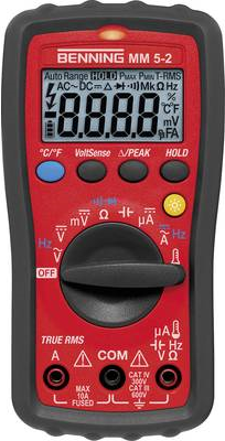 BENNING Multimeter 0,0001-600 V AC/DC 0,001-10A Wechselstrom MM 5-2 (044071)