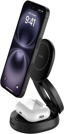 Belkin magnetische 2-in-1-Ladestation mit Qi2, 15W, schwarz (WIZ035kqBK)