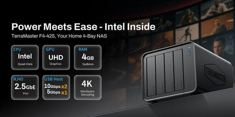 TerraMaster F4-425 IntelCeleron N5095 QuadCore 2GHz DDR4 (F4-425)