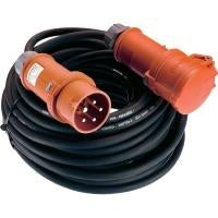 AS Schwabe Strom Verlngerungskabel [ CEE-Stecker - CEE-Kupplung] 32 A Schwarz 25.00 m 61025 (61025)