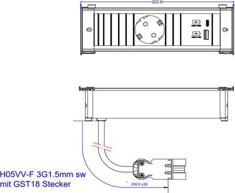Bachmann KAPSA S 1xCEE7/3 1xUSB A&C (927.701)