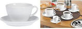 Esmeyer Milchkaffee-Tassen BISTRO, 6er Set, wei aus Porzellan, Henkelform rund, Hhe Tasse: 76 mm, - 1 Stck (433-254)