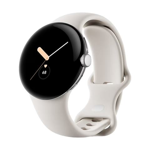 Watch Google Pixel Watch LTE 41mm Polished Silver Case with Sport Band - Chalk (GA04305-GB)