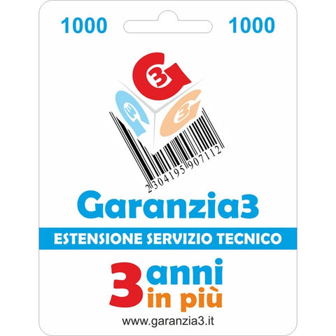 Garanzia3 1000 - Estensione di Servizio Tecnico per Ulteriori 3 Anni
