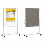 Bi-Office EA4726075 lavagna 700 x 1200 mm Magnetico (Bi-Office Mobile Duo Melamine Non Magnetic Whiteboard/Grey Felt Noticeboard Easel 700x1200mm - EA4726075 DD)
