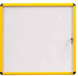 Bi-Office VT9501601511 bacheca per annunci Bacheca fissa Bianco, Giallo Acciaio (Bi-Office Ultrabite Magnetic Lockable Whiteboard Display Case Yellow Aluminium Frame 16 x A4 940x1288mm - VT9501601511
