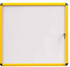 Bi-Office VT9501601511 bacheca per annunci Bacheca fissa Bianco, Giallo Acciaio (Bi-Office Ultrabite Magnetic Lockable Whiteboard Display Case Yellow Aluminium Frame 16 x A4 940x1288mm - VT9501601511
