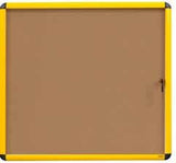 Bi-Office VT6301611511 bacheca per annunci Bacheca fissa Legno, Giallo Sughero (Bi-Office Ultrabrite Cork Noticeboard Display Case Lockable Yellow Aluminium Frame 9 x A4 - VT6301611511 DD)