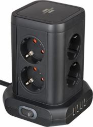 1153560000 power extension 2 - m 8 AC outlet[s] Indoor Black - Warranty: 12M