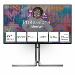AOC U3 U27U3CV Monitor PC 68,6 cm [27] 3840 x 2160 Pixel 4K Ultra HD LCD Nero (27 INCH 4K Nano IPS Calman Ready 96W USB C HDMI DVI HA)