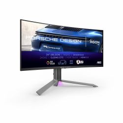 AOC Porsche PD34 Monitor PC 86,4 cm [34] 3440 x 1440 Pixel Wide Quad HD QD-OLED Nero (AOC 34 VA MONITOR SPK CURVED PD34)