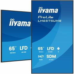 iiyama LH6575UHS-B2AG visualizzatore di messaggi Pannello piatto per segnaletica digitale 163,8 cm [64.5] LCD Wi-Fi 500 cd/m 4K Ultra HD Nero Processore integrato Android 11 24/7 (iiyama 65' 4K UHD