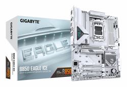 GIGABYTE B850 EAGLE ICE Scheda Madre  CPU AMD Ryzen serie 9000, VRM digitale a 8+2+2 fasi, fino a 8200 MHz DDR5 [O.C], 1 x M.2 PCIe 5.0 + 2 x M.2 PCIe 4.0, LAN 2.5 GbE, USB 3.2 Gen 2 (Gigabyte B85