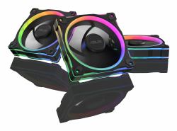 ASUS Prime MR120 Fan ARGB Black 3in1 Case per computer Ventilatore 12 cm Nero (Asus Prime MR120 ARGB 12cm PWM Case Fans [3 Pack], Sleeve Bearing, 28mm Frame, Dual-Sided Lighting, 1600 RPM, Black)