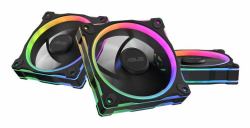 ASUS Prime MR120 Fan ARGB Reverse Black 3in1 Case per computer Ventilatore 12 cm Nero 3 pz (Asus Prime MR120 ARGB Reverse Blade 12cm PWM Case Fans [3 Pack], Sleeve Bearing, 28mm Frame, Dual-Sided Lig
