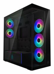 ARCTIC Xtender [Mirror Black] Midi Tower Nero (ARCTIC Xtender [Mirror Black] Case w/ Mirror Glass Side and Front, E-ATX, 5x ARGB Fans, ARGB PSU Shroud, Mesh Airflow, USB-C 10Gbps)