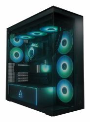 ARCTIC Xtender [Black] Midi Tower Nero (ARCTIC Xtender [Black] Case w/ Tinted Glass Side and Front, E-ATX, 5x ARGB Fans, ARGB PSU Shroud, Mesh Airflow, USB-C 10Gbps)