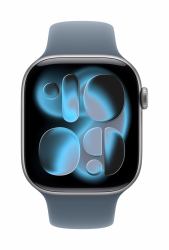 Apple Cinturino Sport blu salmastro [46 mm] - M/L (Apple - Band for smart watch - 46mm - M/L [fits wrists 160-210 mm] - anchor blue - for Watch Herms Series 12, SE 3, Series 10, Series 11, Series