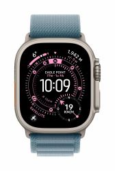 Apple Alpine Loop blu chiaro [49 mm] - Large - Titanio nero (*49MM LIGHT BLUE AL -?LGE - BT FIN)