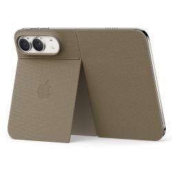 Apple Custodia Folio per iPhone Duo con supporto (Apple - Cover posteriore per cellulare - con sostegno a cavalletto - Compatibilit MagSafe - TechWoven - talpa - per iPhone Duo)